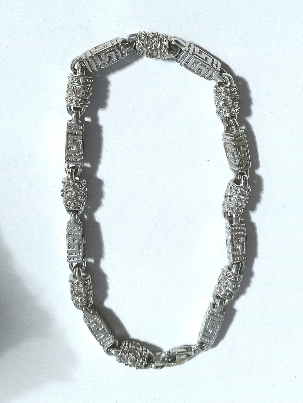 Sterling Silver And CZ Stone Link Bracelet - Silver Women Jewelry